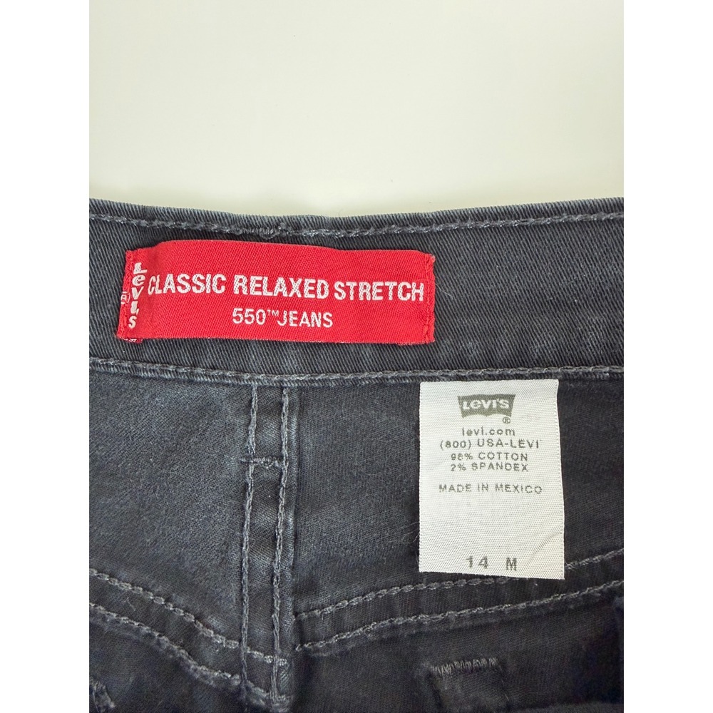 Levi's Womens Cotton Stretch Jeans 550 Relaxed Fit 14 M Black Tapered Leg Denim - Picture 6 of 6